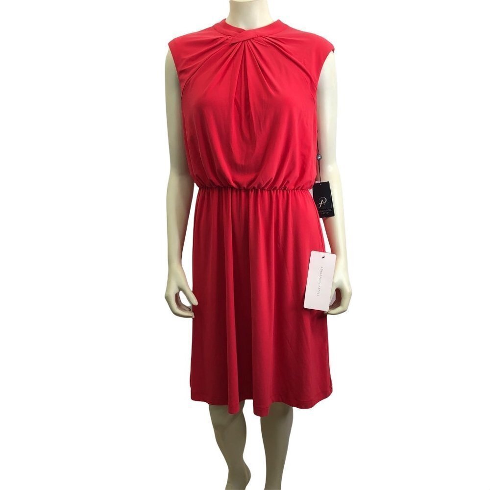 ADRIANNA PAPELL GATHERED NECK BLOUSON DRESS SZ 10 NWT